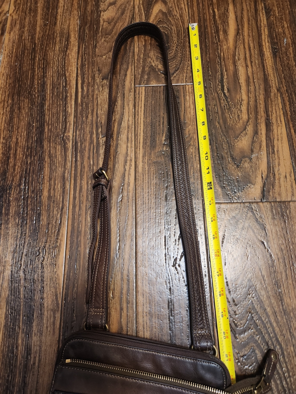 Vintage Fossil Dark Brown Leather Multi-Pocket Crossbody Organizer Bag NICE! - Picture 7 of 16